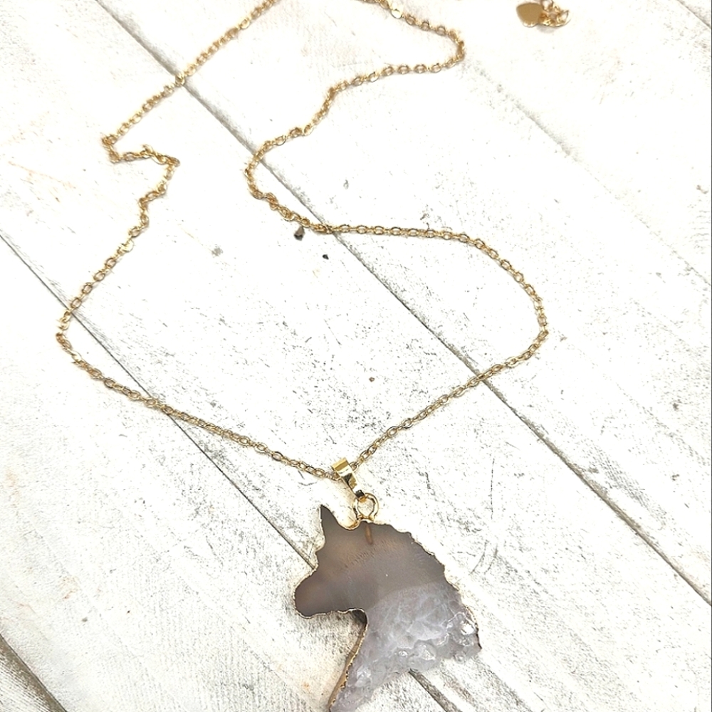 Gold Unicorn Pendant Necklace